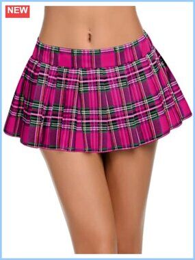 95% Polyester 5% Spandex Pleated Mini Skirt Adult Role Play Costume Skirt